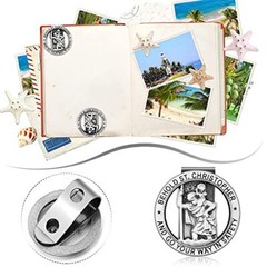 4 Pack St Christopher Medal for Car Visor Clip Religious Catholic Badge Clip