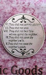 10 Commandments – Silver tone – Pocket Coin / token