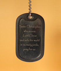 St Christopher Deep Engraved Third Dogtag in English