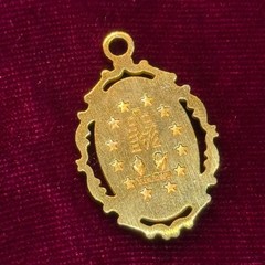 CHAPEL 18k Gold Plate Our Lady of Miraculous Medal Sterling Silver Italy 1 Inch