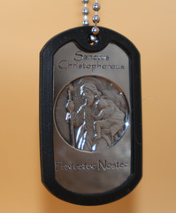 St Christopher Deep Engraved Third Dogtag in Latin