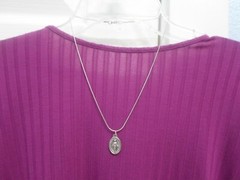 New-Miraculous medal Necklace 20 inch chain Mixed metals in silver color 