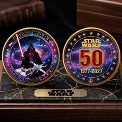 Star Wars 50th Anniversary Coin 1977-2027 Darth Vader Empire Gold Challenge Coin