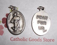 Saint St. John the Evangelist -Pray for Us- Ox Italian Silver Tone 1 inch Medal