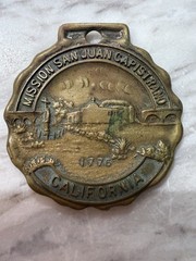 Vintage St Christopher Medal Pendant San Juan Capistrano Mission Medal
