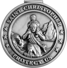 St Christopher Medal for Car, St Christopher Visor Clip, Gifts for Catholic Men,