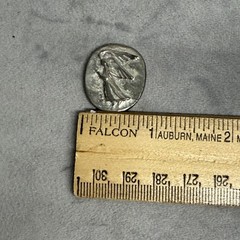 V+K Handmade Angel Pocket Token Christian Silver Tone Metal Worry Stone