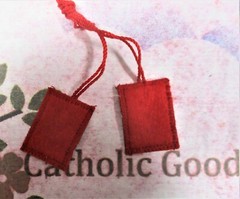 1 3/8″ x 7/8″ Red Saint Michael + Our Lady of Guadalupe Scapular