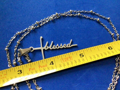 Solid Stainless Steel Blessed Cross Necklace Beaded Rosary Chain 30”