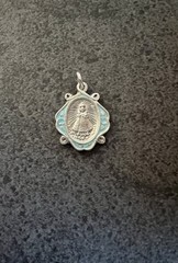 HMH Sterling Infant Jesus of Prague Small Medal w/Blue Enamel 3 grams