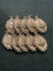 Holy Eucharist Medal Pendant Charm Silver Tone