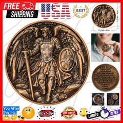 Saint Michael Archangel Protection Coin – 1.57-Inch Double-Sided Zinc Alloy C…