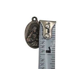 Vintage Sterling Silver 1″ St. Jude Religious Medal Pendant Made in Italy Oval
