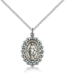 Our Lady of Miraculous Medal Pendant For Women – .925 Sterling Silver Necklac…
