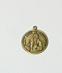 Vintage Gold Tone Saint Jude Pray For Us Charm Pendant