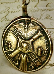 Antique 18th Century Veil of Veronica Holy Spirit Christ Passion Symbols Medal