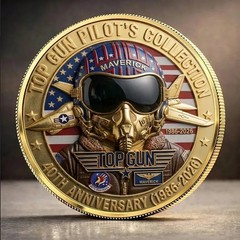 Top Gun 40th Anniversary Coin 1986-2026 Maverick Pilot Collection Gold Coin