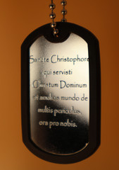 St Christopher Deep Engraved Third Dogtag in Latin