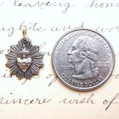 Radiant Sacred Heart of Jesus Medal – Sterling Silver Antique Replica