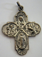 VTG Sterling Silver Catholic 5 Way Cross Medal 2.62 Grams Religious Jesus .925