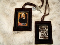 Padre Pio Brown Scapular Quality Made 100% Wool