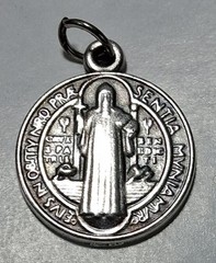 Vtg St. Benedict Medal 925 Silver Blessed Protection Catholic Sacramental