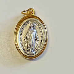 Our Lady of the Miraculous Silver & Gold Oval Medal , New #MD-025