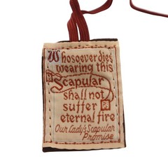 Set of 2 Brown Double-Sided Scapulars Our Lady of Mt. Carmel