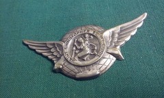 Vintage St Christopher protect Be My Guide wings visor plaque Silver-Tone Metal