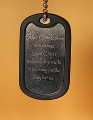 St Christopher Deep Engraved Third Dogtag in English