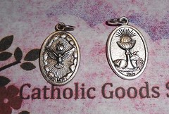 Holy Spirit – Chalice – back – OX Die Cast Silver-tone Italian 1 inch Medal