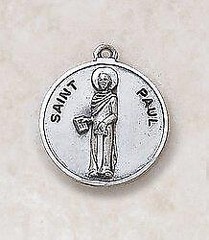 Beautiful Patron Saint Paul Sterling Medal Size .75in H Features 24in Chain