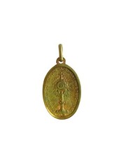 Vintage 1954 Blessed Sacrament Medal With Saint Pope Pius X Image Gold Tone Cath