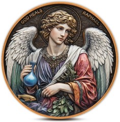 Archangel Raphael Healing Prayer Coin – Inspirational Christian Token of Divin