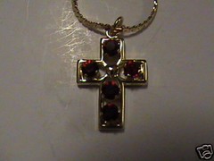 Anson Mfg. Ruby Crystal Celtic Cross with 18″ Chain