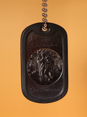 St Christopher Deep Engraved Third Dogtag in English