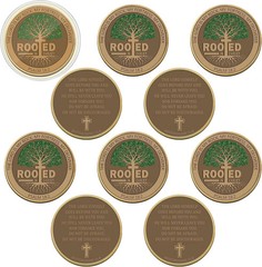 10 Pcs Rooted in Christ Coins Christian Religious Coin Bulk Pocket Prayer Token