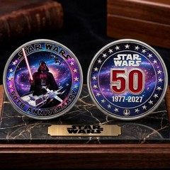 Star Wars 50th Anniversary Coin 1977-2027 Darth Vader Empire Gold Challenge Coin