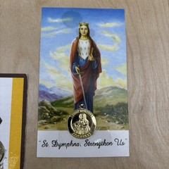 Religious Christian Medallion Lot St Anthony Saint Dymphna Prayer Pocket Angel