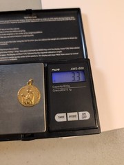 St. Dominic Queen of the Most Holy Rosary Medal Pendant Pray For Us Gold Tone