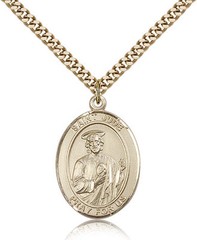 Saint Jude Thaddeus Medal For Men – Gold Filled Necklace On 24 Chain – 30 Da…