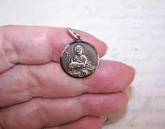 RELIGIOUS Italy 800 Silver Medal Pendant Charm – Infant Saint John the Baptist