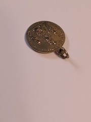 St. Dominic Queen of the Most Holy Rosary Medal Pendant Pray For Us Gold Tone