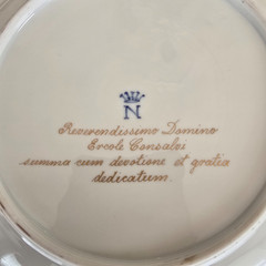Rare Capodimonte Plate, Dedicated 18th Century Vatican Cardinal Ercole Consalvi
